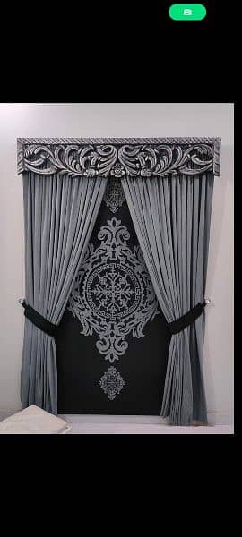 Velvet Curtains with Blind 2