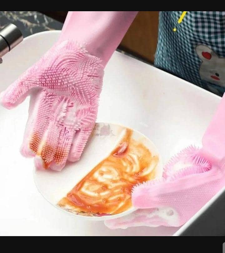 Silicone washing gloves 0