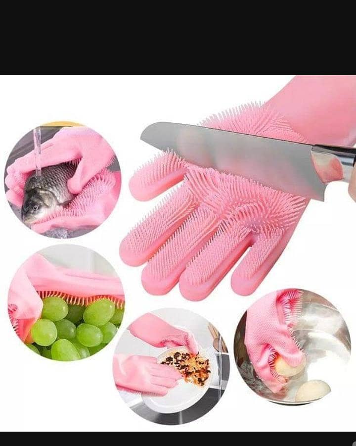 Silicone washing gloves 1