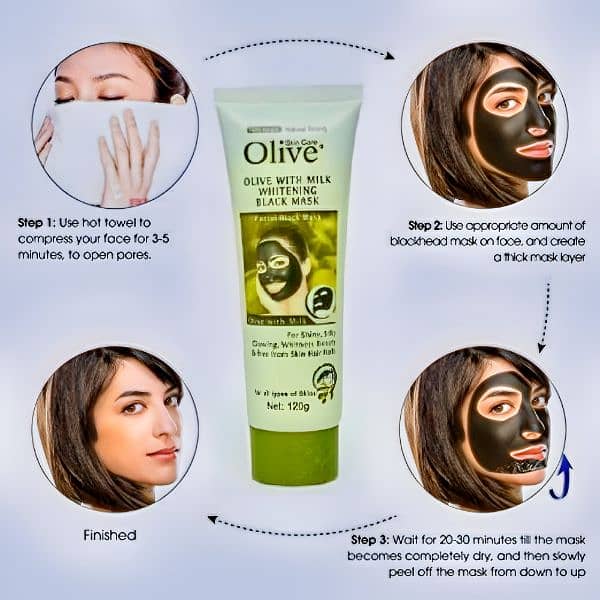 Olive Black Facial Face Mask 120g Cream 2