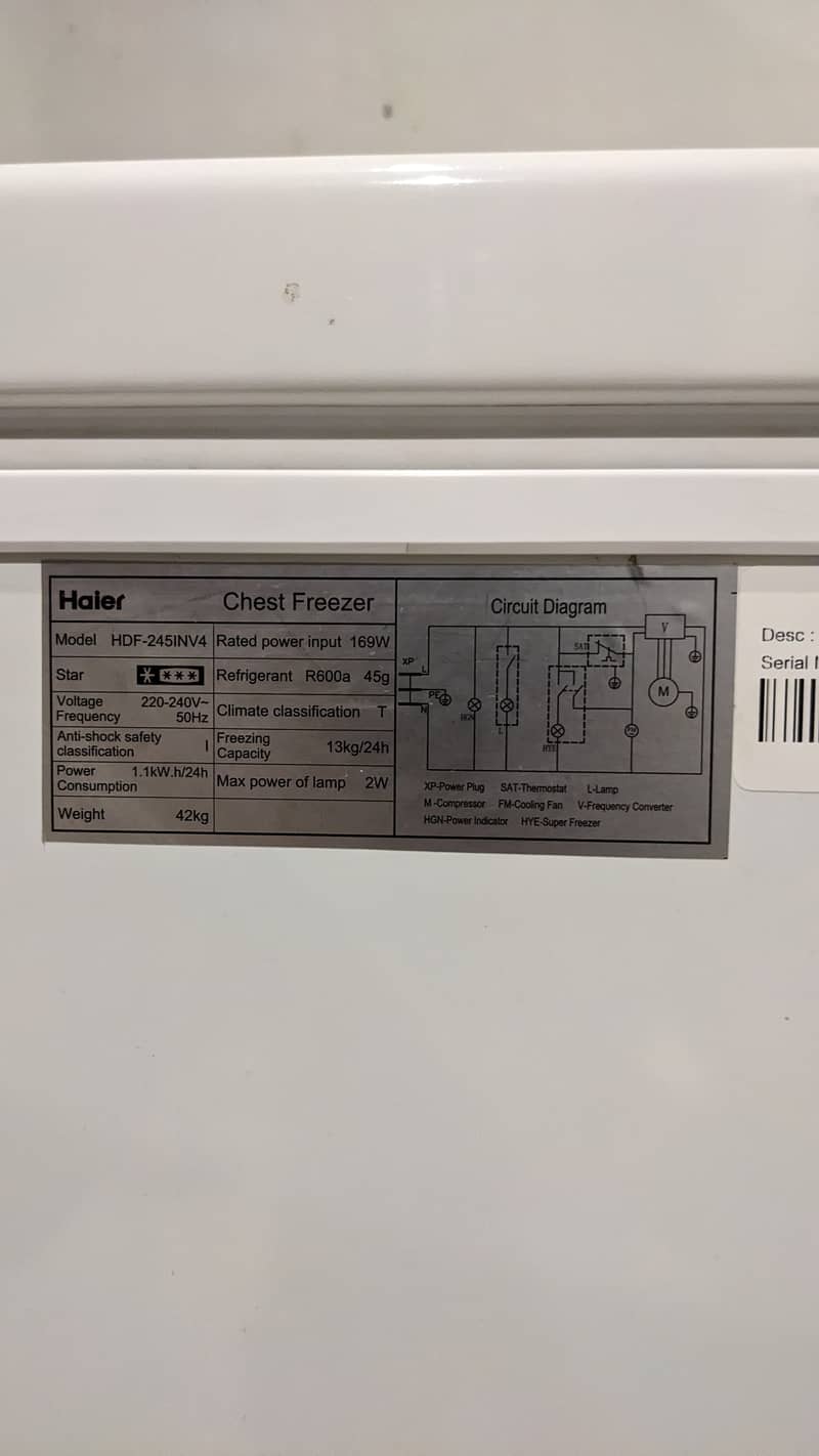 Haier Deep Freezer HDF-245 INV 6