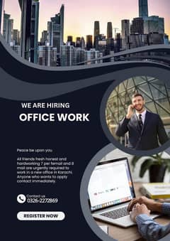 we are urgent hiring male & female for office work