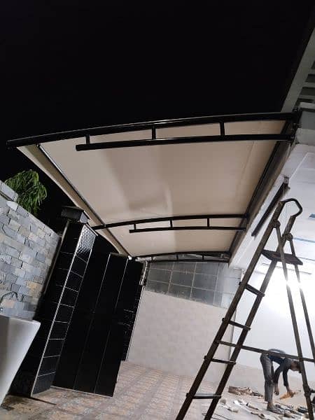 Car Parking Shades | Tensile Shades | wall Mounted porch |Cafe Roofing 2