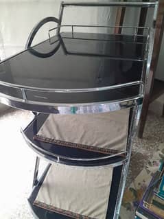 black glass trolley