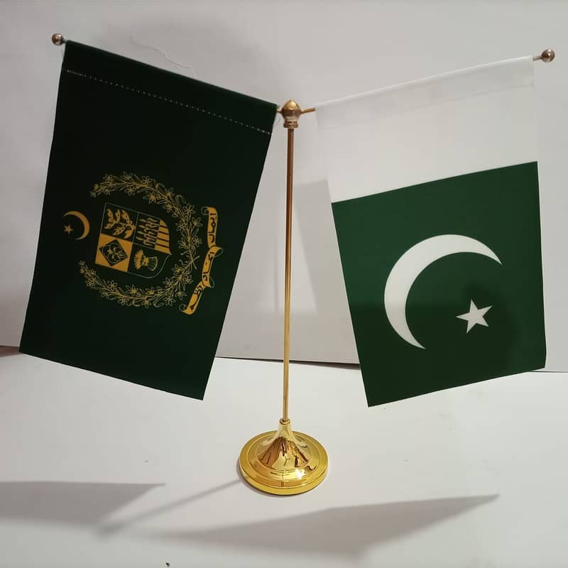 All Pakistan Government Flag & Pole for Executive Offices , Table Flag 16