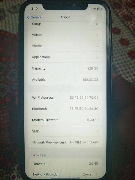 iphone 11 128gb non jv FU sim working 5