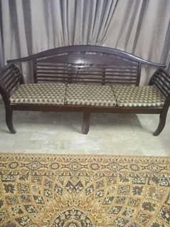 7 seater wooden sofa set Good condition sale . .