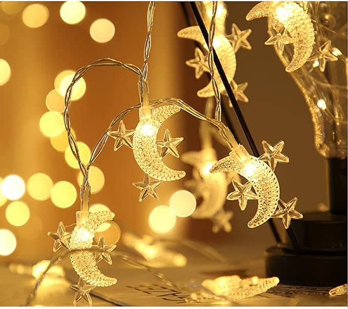 LED Moon String Lights Battery Operated 20ft Moon Mini Star Fairy 2