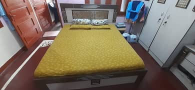 Bed used with Side tables available 6x6.5' with Dura Foam