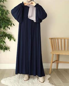 Georgette plain maxi abaya with stoler