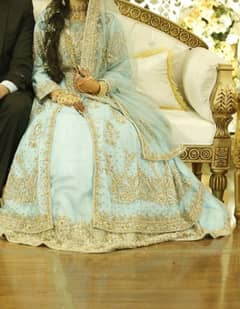 walima bridal dress in blue color