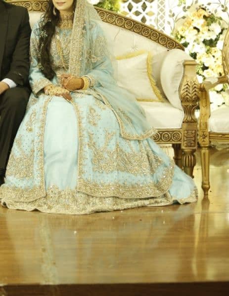 walima bridal dress in blue color 1