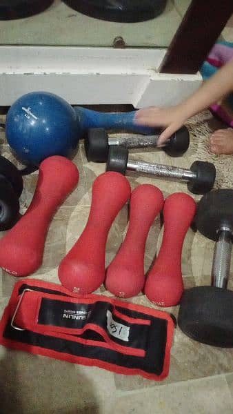 dumbells and plates rubber coated 11