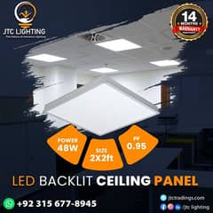 JTC LED 2x2ft Backlit Ceiling Panel Light 48w