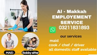 Maids / House Maids / Chef / House Cook / Baby Sitter maid available