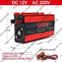 3000W Pure Sine Wave Inverter 12v ~ 220V  Converter Power Supply DC AC