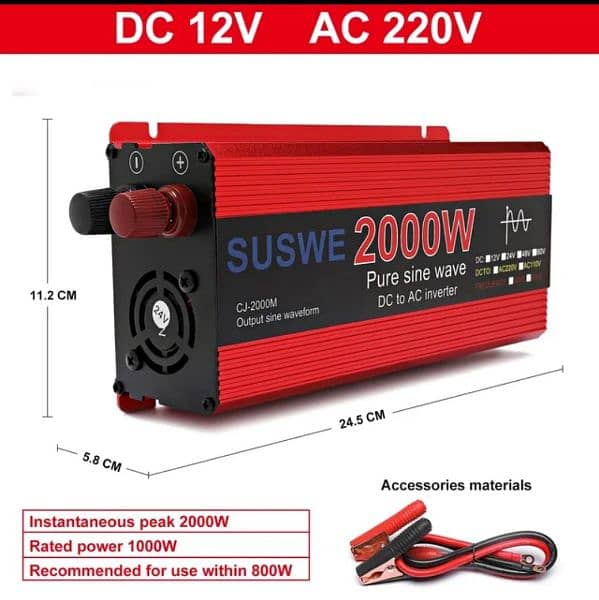 3000W Pure Sine Wave Inverter 12v ~ 220V  Converter Power Supply DC AC 6