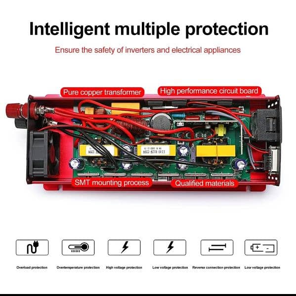 3000W Pure Sine Wave Inverter 12v ~ 220V  Converter Power Supply DC AC 7