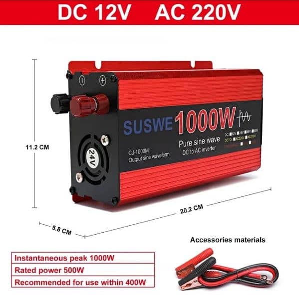 3000W Pure Sine Wave Inverter 12v ~ 220V  Converter Power Supply DC AC 12