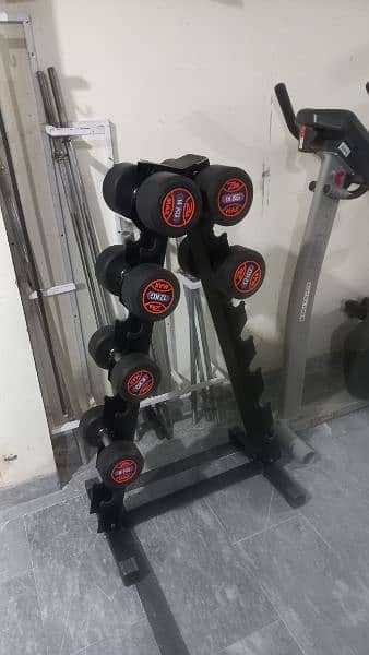 Rubber dumbbells rack plate stand pull up bar twister olympic dumbbell 4