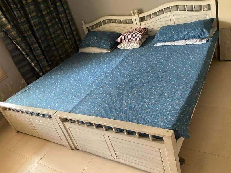 Double Bed with Mattress For Sale 1