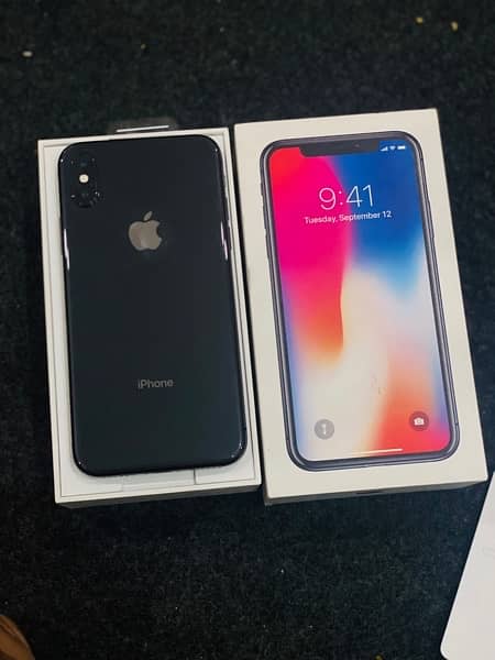 i phone x  64 gb black offical pta approved not open repir 10/ 10 5