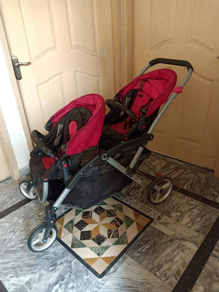 pram for 2 baby sitting seat 3