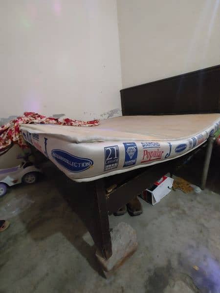 wood bed with mattress 4 inch 03176041022 2