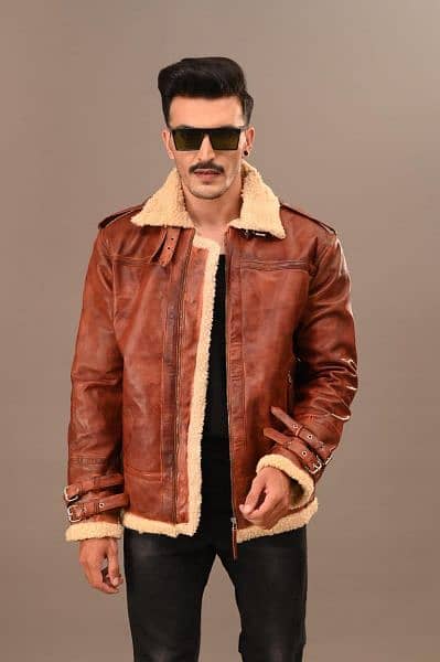 sheep leather jacket UK fur style for men 0