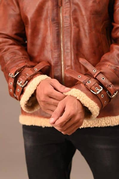 sheep leather jacket UK fur style for men 3