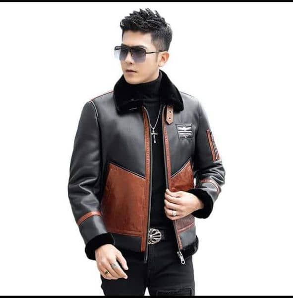 sheep leather jacket UK fur style for men 4