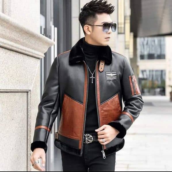 sheep leather jacket UK fur style for men 5