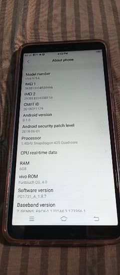 vivo y71A one hand use m tha phone ok h only kit h