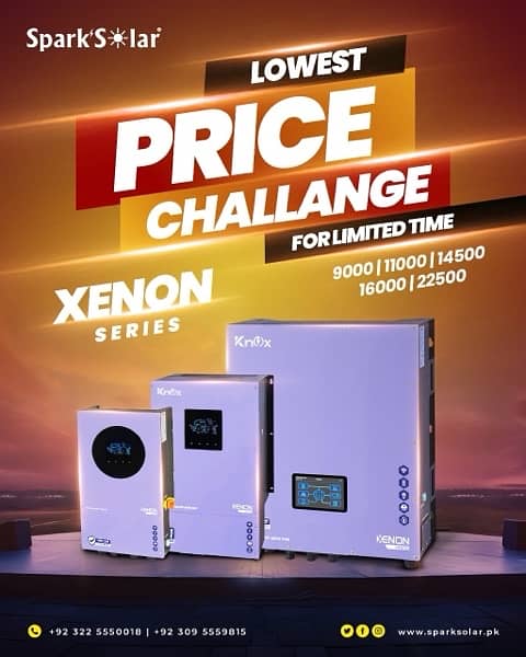 KNOX XENON-9000 6KW IP65 Hybrid Solar Inverter isc 50A MPPTs Dual wifi 2