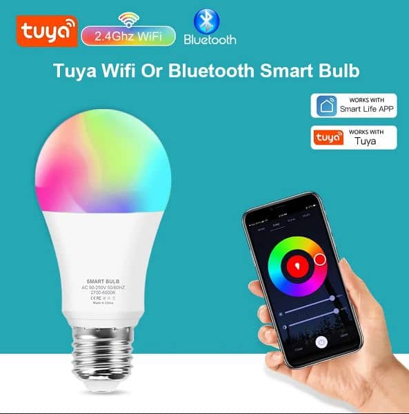 LED RGB TUYA SMART BLUETOOTH BULB WITH 16M COLOURS COOL AND WARM WHITE 5