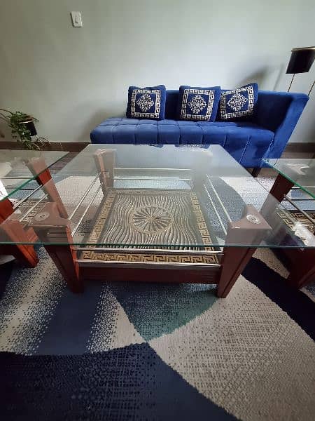 Center table with 2 side tables 2