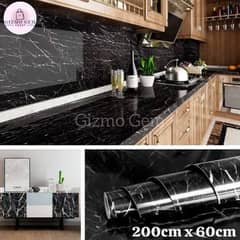 Black Marble Shade Self Adhesive Roll Size: 200cm x 60cm 0