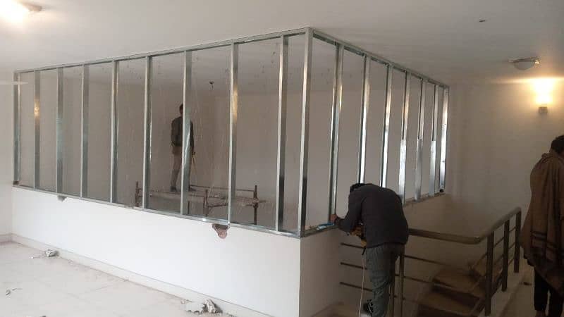 dry wall partition gypsum board & Glass partition 3