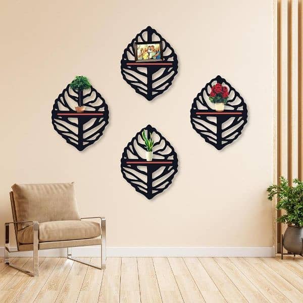 leaf wall hanging shelves, pack of 4 1