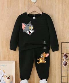 2 Pcs Girl Polyester Printed Tracksuit 0