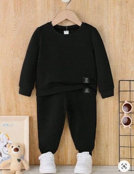 2 Pcs Girl Polyester Printed Tracksuit 1