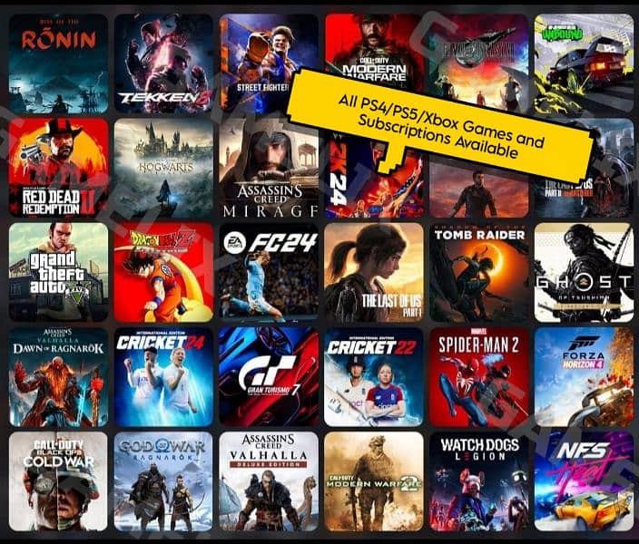 All PS4/PS5/Xbox Games (Not Disc) Available 0