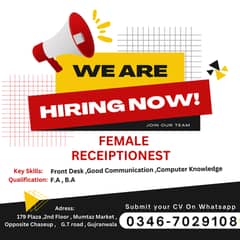 Required Female Receiptionist