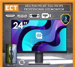 24" Inch Dell P2419H Borderless IPS Full HD LED Monitor with HDMI Por 0