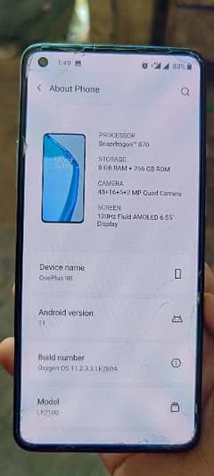 Oneplus 9R 256gb