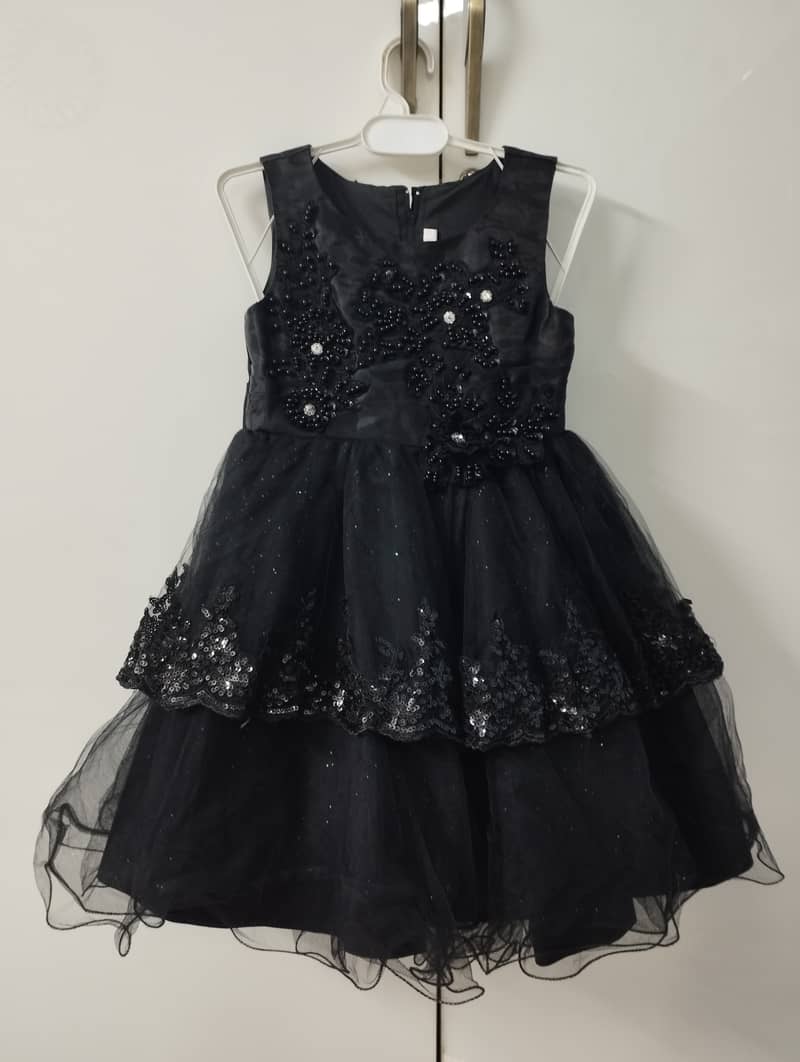 Fancy black net frock for 5-6 years old girl 2