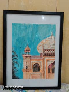 Beautiful handmade painting in frame for room, office, house