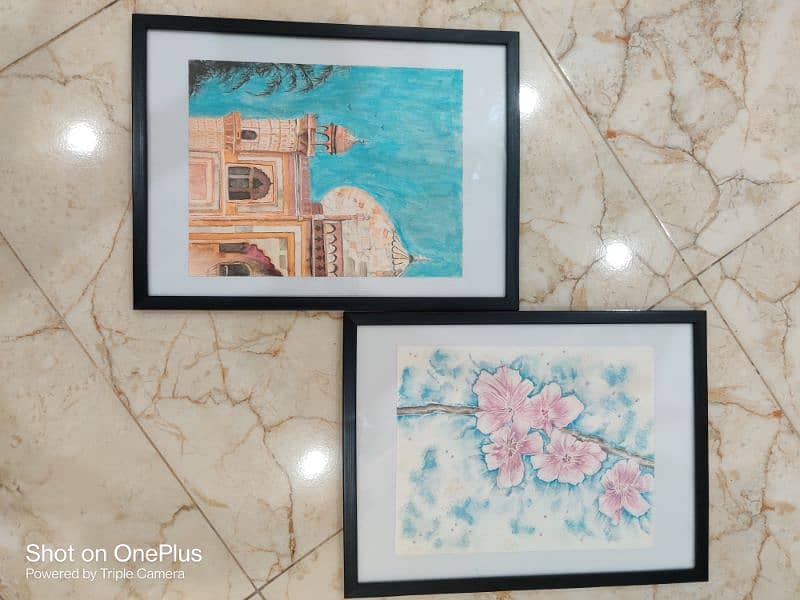 Beautiful handmade painting in frame for room, office, house 1