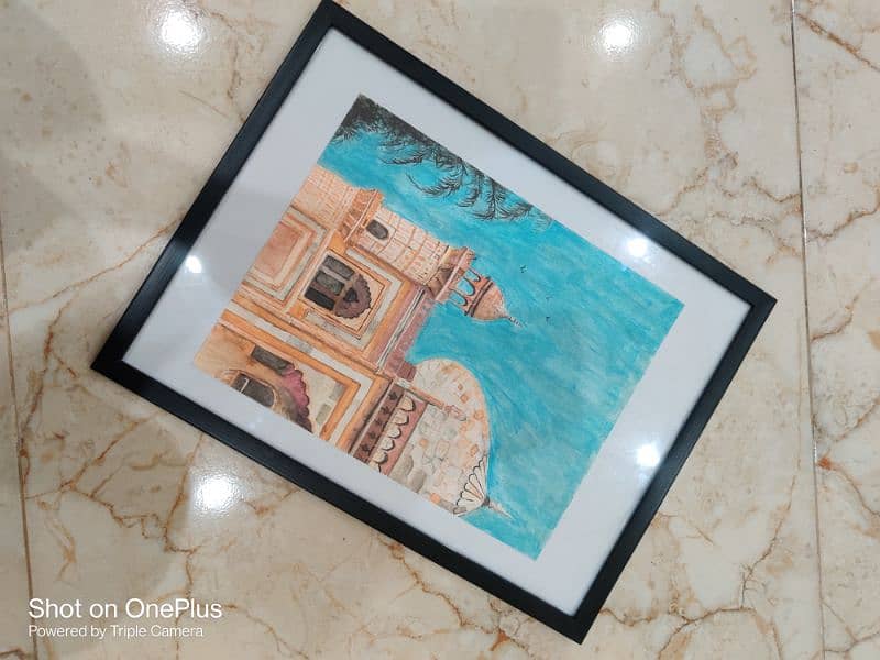 Beautiful handmade painting in frame for room, office, house 2