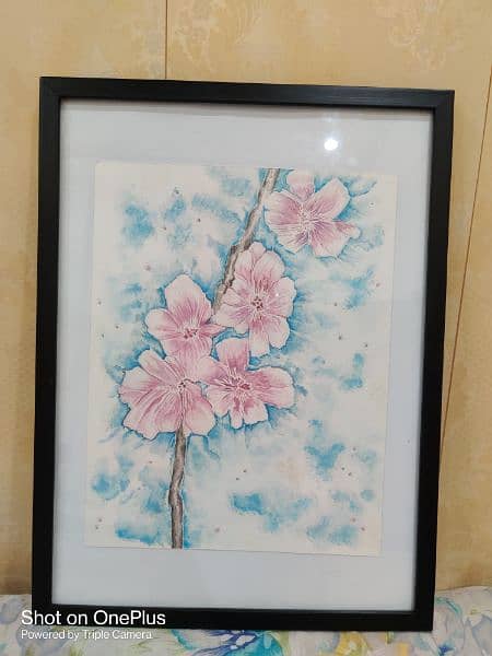 Beautiful handmade painting in frame for room, office, house 3